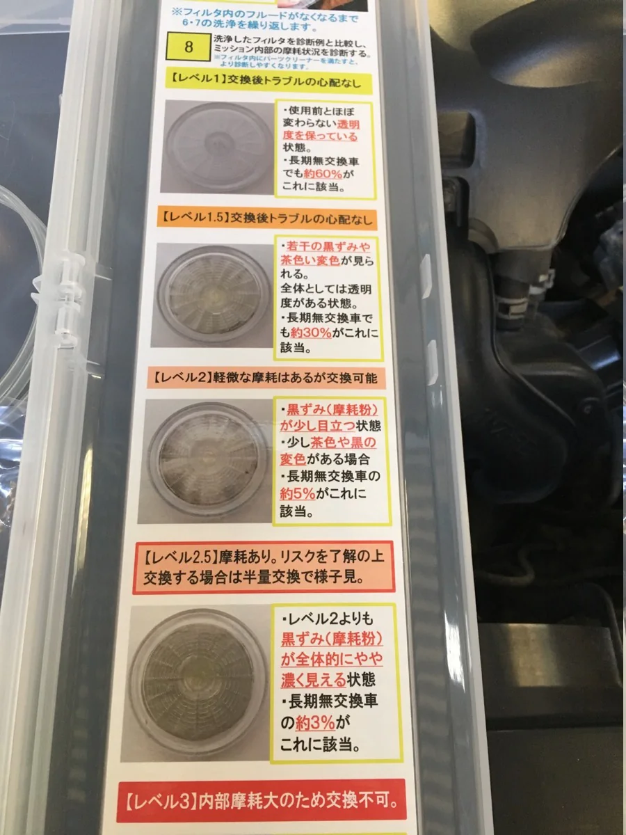 コンタミチェック　ATF交換 作業画像 06